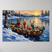 Tibetaanse Terrier Kerstboot Vakantie Poster (Voorkant)