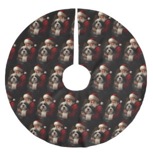 Tibetaanse Terrier Kerstman Festive Kerstmis  Kerstboom Rok