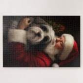 Tibetaanse Terrier Kerstman Festive Kerstmis  Legpuzzel (Horizontaal)