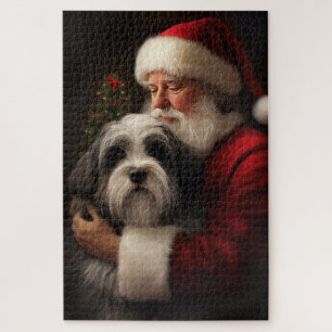 Tibetaanse Terrier Kerstman Festive Kerstmis  Legpuzzel