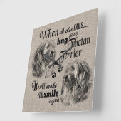 Tibetaanse Terrier-kunst als alles mislukt, citeer Vierkante Klok (Hoek)