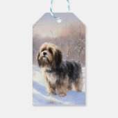 Tibetaanse Terriër Laat het Sneeuwen Kerstmis Cadeaulabel (Achterkant)