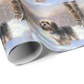 Tibetaanse terriër liet het sneeuwen Kerstmis Cadeaupapier (Rol Hoek)