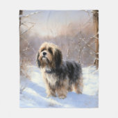 Tibetaanse terriër liet het sneeuwen Kerstmis Fleece Deken (Voorkant)