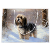 Tibetaanse terriër liet het sneeuwen Kerstmis Groot Cadeauzakje (Voorkant)