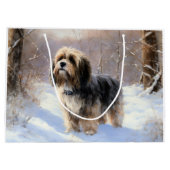 Tibetaanse terriër liet het sneeuwen Kerstmis Groot Cadeauzakje (Achterkant)