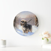 Tibetaanse terriër liet het sneeuwen Kerstmis Grote Klok (Huis)