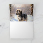 Tibetaanse terriër liet het sneeuwen Kerstmis Kaart (Binnen)