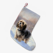 Tibetaanse terriër liet het sneeuwen Kerstmis Kleine Kerstsok (Voorkant (Hangend))