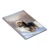 Tibetaanse terriër liet het sneeuwen Kerstmis Notitieboek (Rechterzijde)