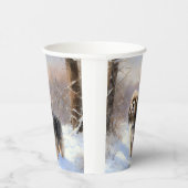 Tibetaanse terriër liet het sneeuwen Kerstmis Papieren Bekers (Rechts)