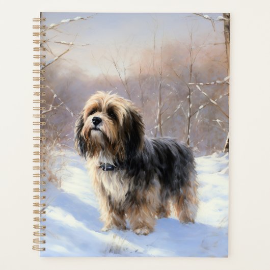 Tibetaanse terriër liet het sneeuwen Kerstmis Planner (Voorkant)