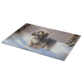 Tibetaanse terriër liet het sneeuwen Kerstmis Snijplank (Hoek)