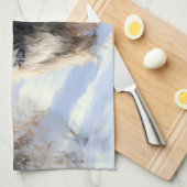 Tibetaanse terriër liet het sneeuwen Kerstmis Theedoek