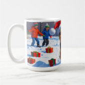 Tibetaanse Terriër loopt in de sneeuw met kerst Pe Koffiemok (Links)