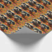 Tibetaanse Terriër met Hart Rozen Valentijnsdag Cadeaupapier (Hoek)