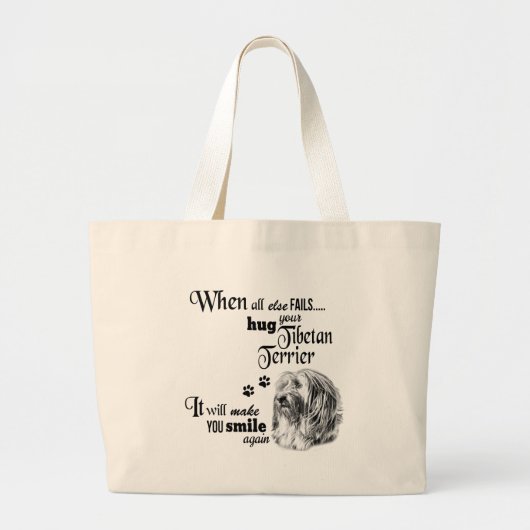 Tibetaanse Terrier moderne kunst schattige hondenr Grote Tote Bag (Voorkant)