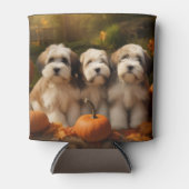 Tibetaanse Terriër Puppy Herfst Delight Pompoen Blikjeskoeler (Voorkant)