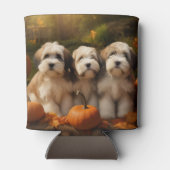 Tibetaanse Terriër Puppy Herfst Delight Pompoen Blikjeskoeler (Achterkant)