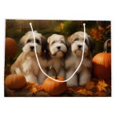 Tibetaanse Terriër Puppy Herfst Delight Pompoen Groot Cadeauzakje (Achterkant)