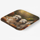 Tibetaanse Terriër Puppy Herfst Delight Pompoen Papieren Bordje (Gebogen)