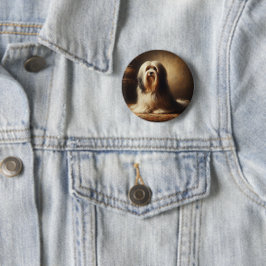 Tibetaanse Terriër Ronde Button 5,7 Cm
