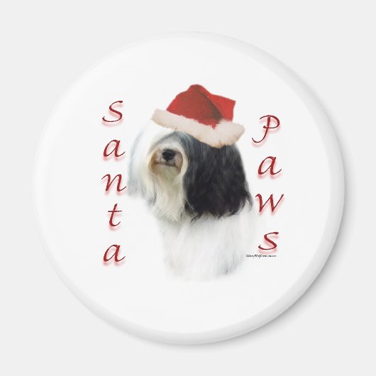 Tibetaanse Terriër Santa Paws Magneet (Voorkant)