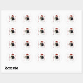 Tibetaanse Terriër Santa Paws Ronde Sticker (Vel)