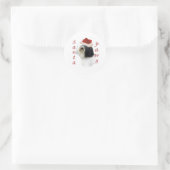 Tibetaanse Terriër Santa Paws Ronde Sticker (Tas)