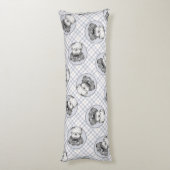 Tibetaanse terriër schildert zwarte en witte honde lichaamskussen (Achterkant (Verticaal))