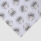 Tibetaanse terriër schildert zwarte en witte honde tissuepapier (Detail)