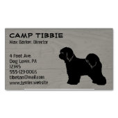 Tibetaanse Terriër Silhouet Faux rustieke houten s Magnetisch Visitekaartje (Voorkant)