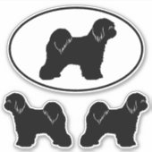 Tibetaanse Terriër Silhouetten Honden Vinyl Sticke Sticker (Voorkant)