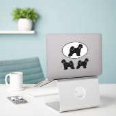 Tibetaanse Terriër Silhouetten Honden Vinyl Sticke Sticker (Laptop op bureau)
