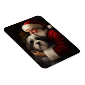 Tibetaanse Terriër Sinterklaas Feestelijke Kerstmi Magneet (Rechterzijde)