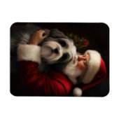 Tibetaanse Terriër Sinterklaas Feestelijke Kerstmi Magneet (Horizontaal)