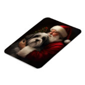 Tibetaanse Terriër Sinterklaas Feestelijke Kerstmi Magneet (Linkerzijde)