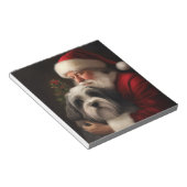 Tibetaanse Terriër Sinterklaas Feestelijke Kerstmi Notitieblok (Schuin)