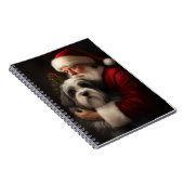 Tibetaanse Terriër Sinterklaas Feestelijke Kerstmi Notitieboek (Rechterzijde)