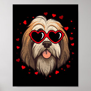Tibetaanse Terrier Valentijnshart Schattige Honden Poster