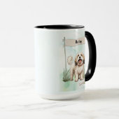 Tibetaanse Terrier Waterverf Gepersonaliseerde Hon Mok (Voorkant rechts)