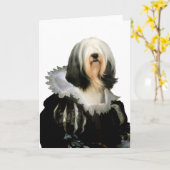 Tibetaanse Terriër Wenskaart Adel Honden Gift Kaart (Gele Bloem)