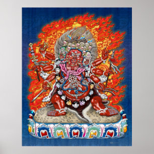 Tibetaanse Thangka - Wrathful Godheid Hayagriva Poster