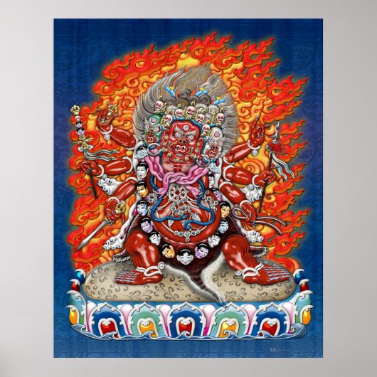 Tibetaanse Thangka - Wrathful Godheid Hayagriva Poster (Voorkant)