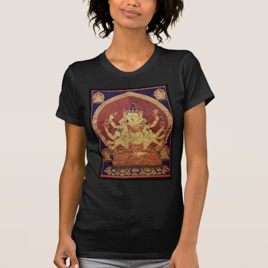 Tibetaanse Thanka of Guhyasamaja Akshobhyavajra T-shirt (Voorkant)