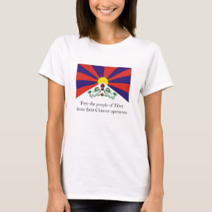 Tibetaanse vlag, bevrijd de Tibetaanse bevolking v T-shirt