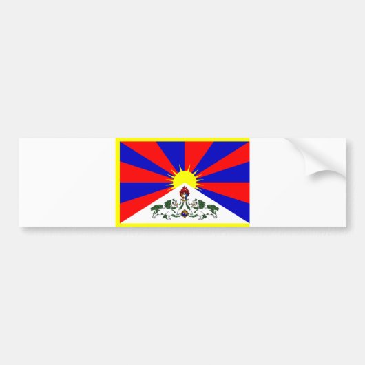 Tibetaanse vlag bumpersticker (Voorkant)