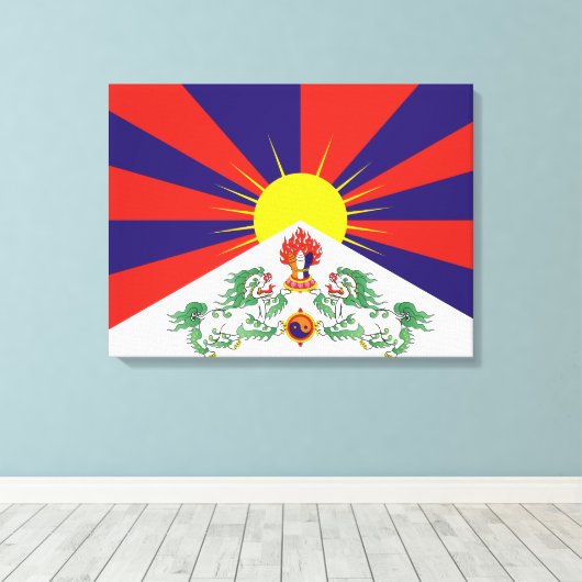 Tibetaanse vlag canvas afdruk (Insitu (Houten vloer))