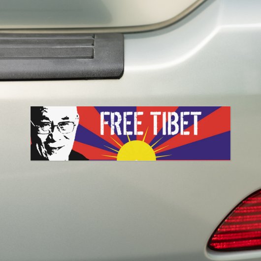 Tibetaanse vlag, Dalai Lama, vrij Tibet Bumpersticker (Op auto)