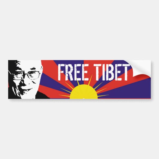 Tibetaanse vlag, Dalai Lama, vrij Tibet Bumpersticker (Voorkant)